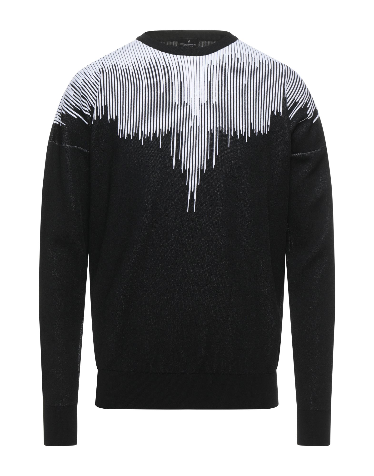 《セール開催中》MARCELO BURLON メンズ プルオーバー ブラック XS レーヨン 66% / ナイロン 20% / ポリエステル 14%