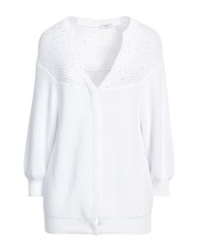 Peserico Woman Cardigan Off White Size 12 Cotton, Polyester