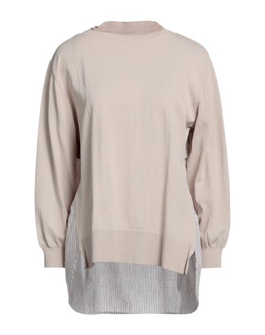 Alpha Studio Woman Sweater Beige Size 10 Cotton, Nylon