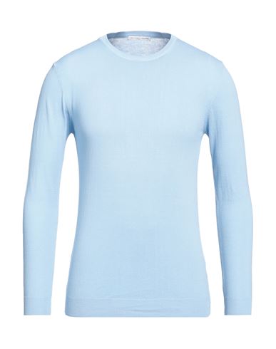 Grey Daniele Alessandrini Man Sweater Sky Blue Size 36 Cotton