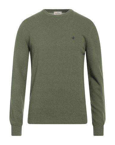 Brooksfield Man Sweater Military Green Size 40 Wool, Polyamide