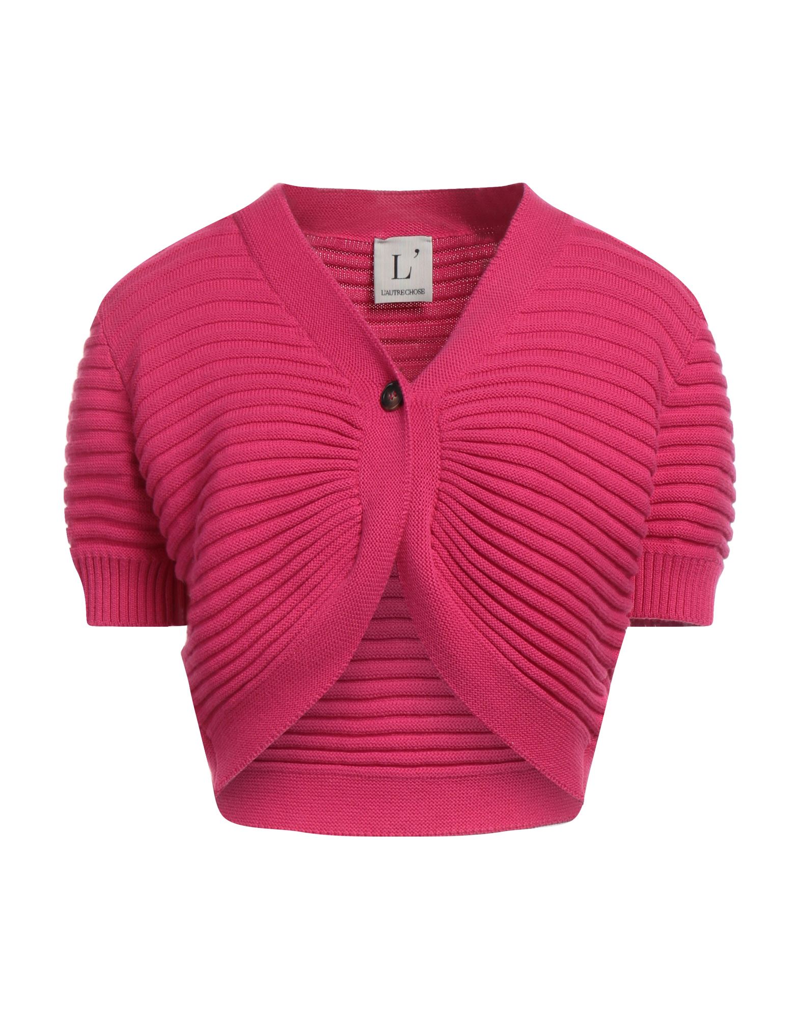L'autre Chose L' Autre Chose Woman Cardigan Fuchsia Size M Cotton, Polyamide In Pink