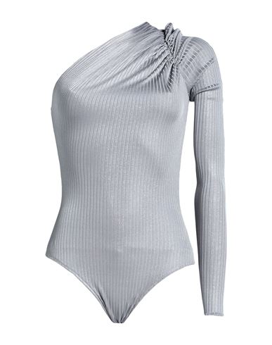 Alexandre Vauthier Woman Bodysuit Grey Size 8 Polyester, Elastane