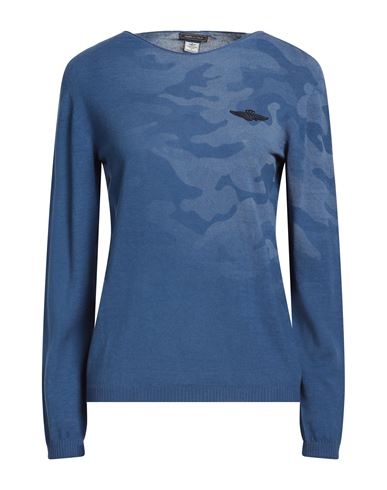 Aeronautica Militare Woman Sweater Blue Size Xl Cotton In Blue
