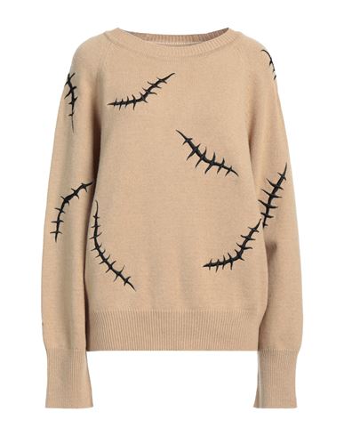 Moschino Woman Sweater Sand Size 12 Virgin Wool, Cashmere In Beige
