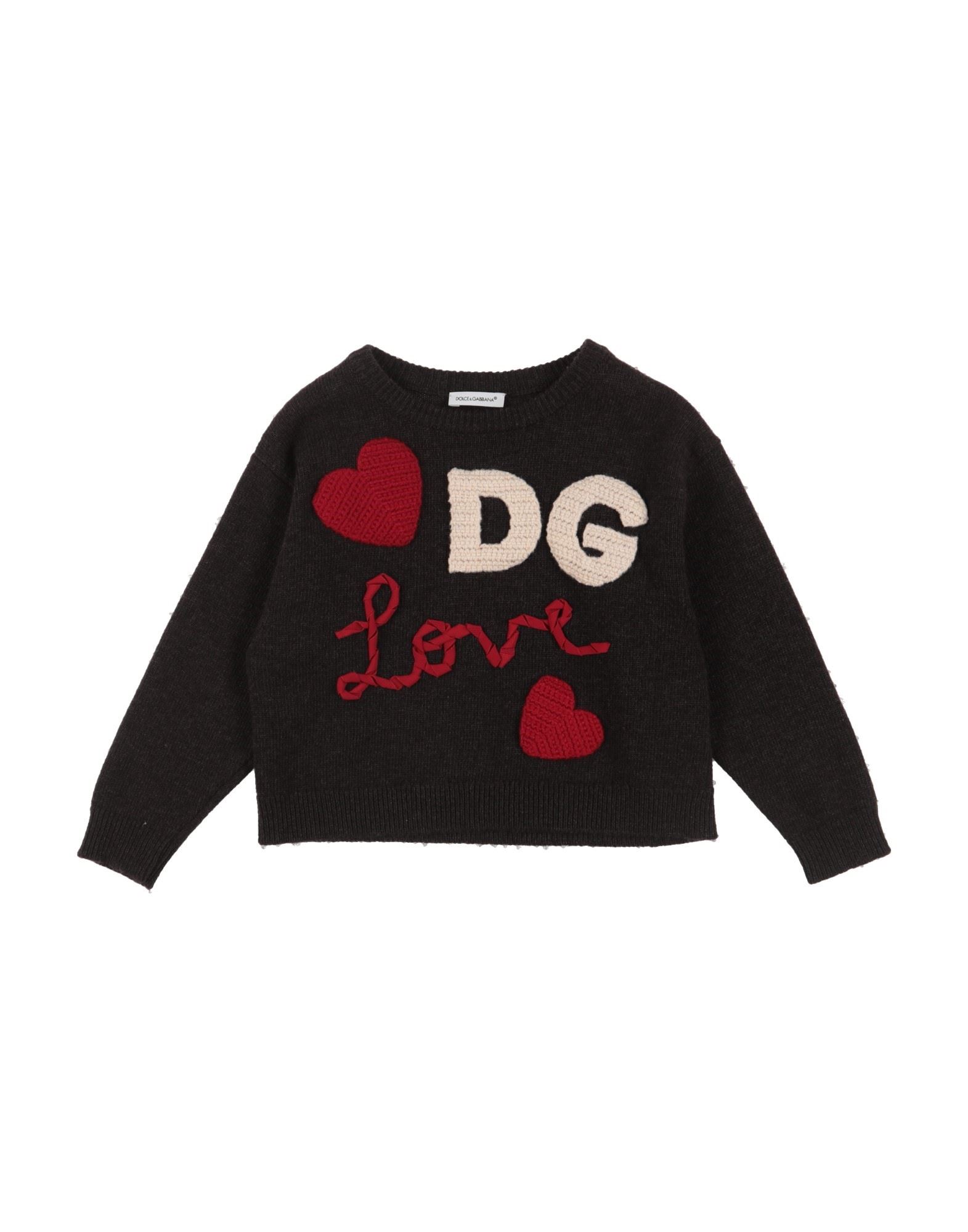 Dolce & Gabbana Kids'  Toddler Girl Sweater Dark Brown Size 6 Virgin Wool, Cashmere