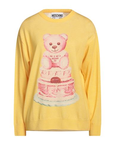 Moschino Woman Sweater Yellow Size S Virgin Wool, Cupro, Polyester