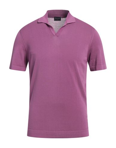 Shop Drumohr Man Sweater Mauve Size 38 Cotton In Purple