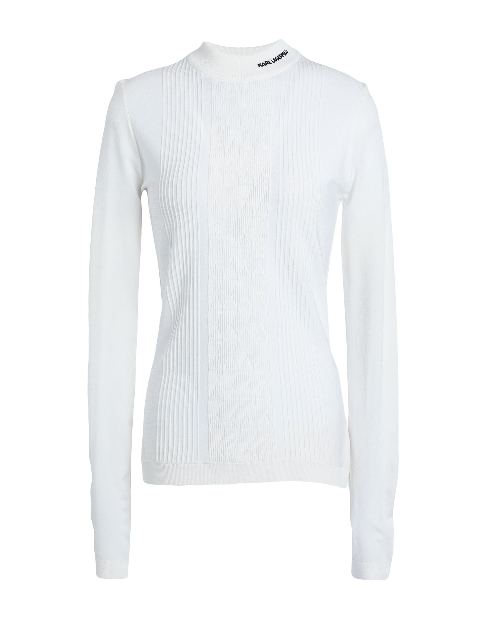 《セール開催中》KARL LAGERFELD レディース プルオーバー ホワイト XS リサイクルビスコース 83% / ポリエステル 17% LIGHTWEIGHT TURTLENECK