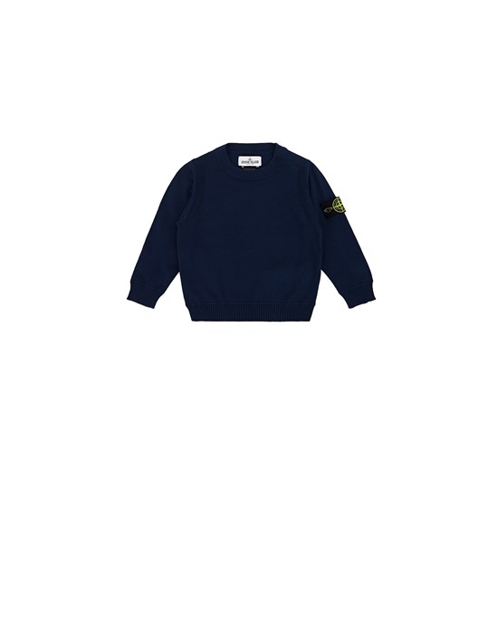 STONE ISLAND JUNIOR 502A4 SOFT COTTON Sweater Man Marine Blue
