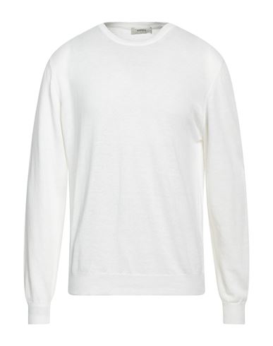 Alpha Studio Man Sweater White Size 46 Linen, Cotton