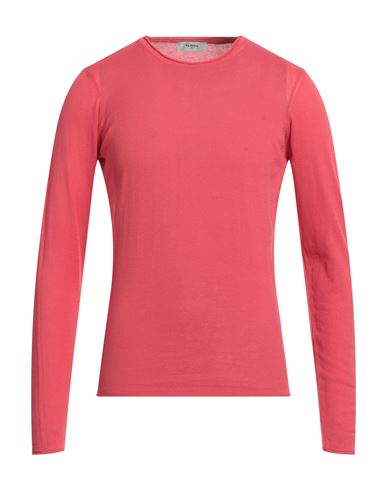 Alpha Studio Man Sweater Coral Size 42 Cotton, Cashmere In Red