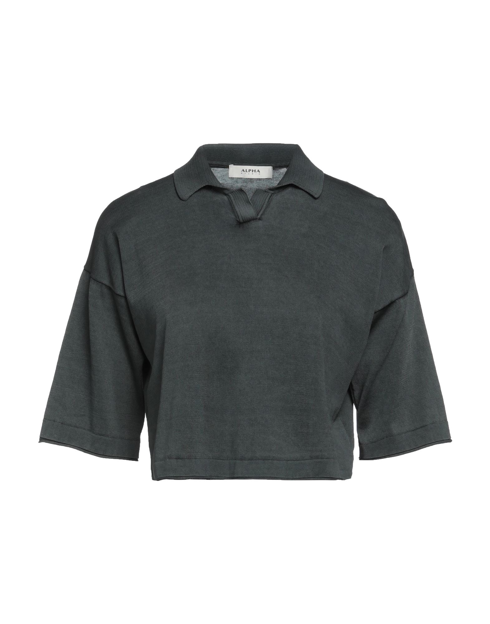 Alpha Studio Woman Sweater Steel Grey Size 10 Cotton