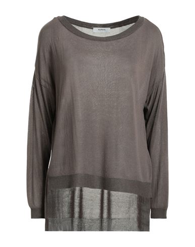 Alpha Studio Woman Sweater Khaki Size L Viscose, Nylon In Beige