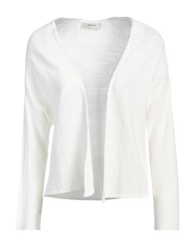Alpha Studio Woman Cardigan Cream Size 2 Linen, Cotton In White
