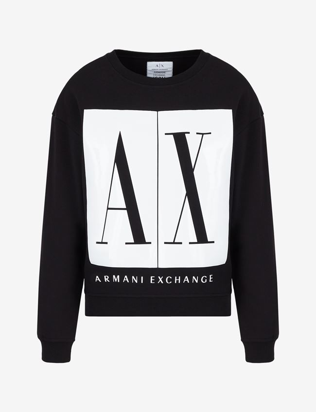 Armani Exchange Felpa Nero Cotone