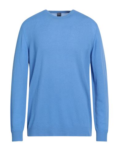 Fedeli Man Sweater Azure Size 50 Cashmere, Polyamide In Blue