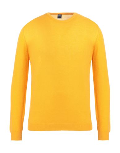 Fedeli Man Sweater Ocher Size 38 Cashmere, Polyamide In Yellow