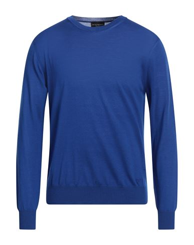 Shop Emporio Armani Man Sweater Blue Size 44 Virgin Wool