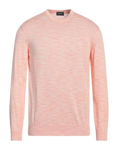 Drumohr Man Sweater Apricot Size 42 Cotton In Orange
