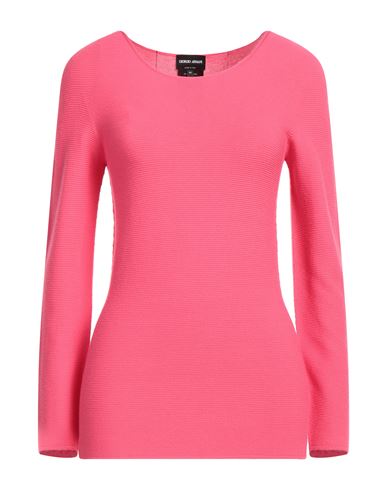 Giorgio Armani Woman Sweater Fuchsia Size 14 Viscose, Polyester In Pink