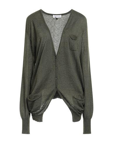 Jeckerson Woman Cardigan Military Green Size L Polyamide, Mohair Wool In Green