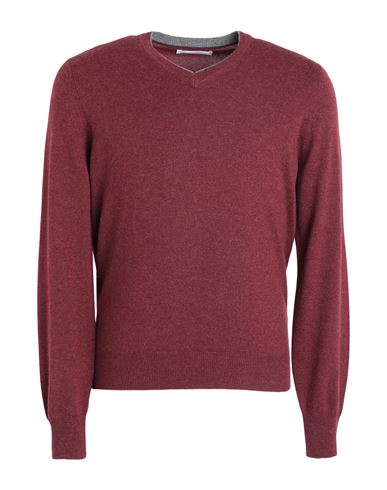 Brunello Cucinelli Man Sweater Burgundy Size 36 Cashmere In Red
