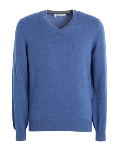 Brunello Cucinelli Man Sweater Blue Size 36 Cashmere