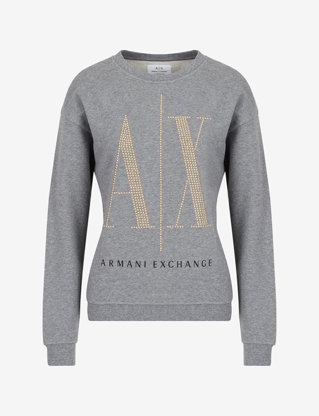 Armani Exchange Felpa Grigio Cotone