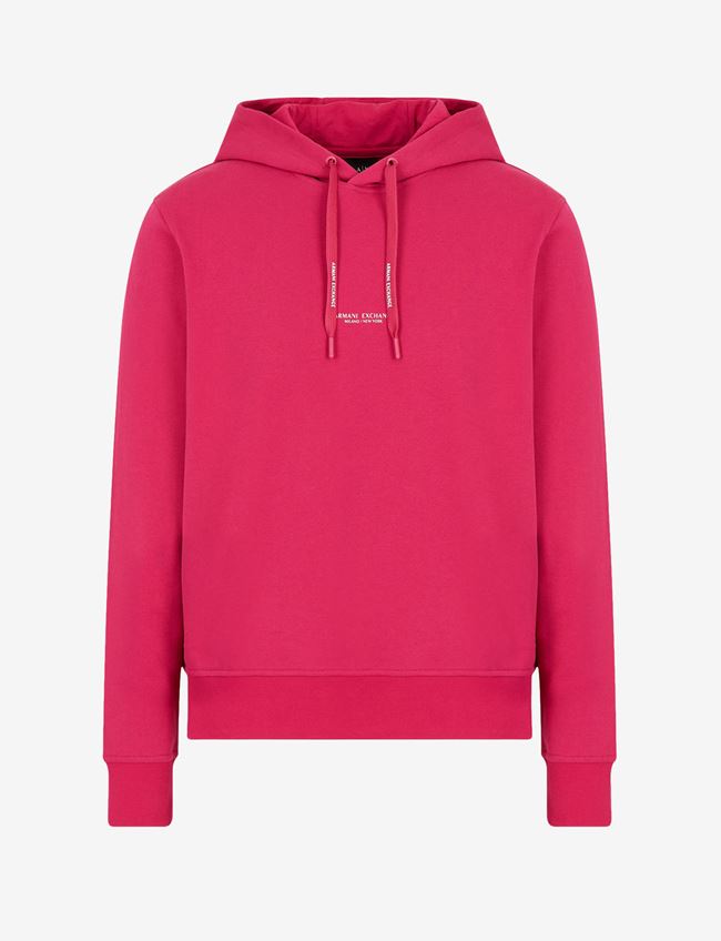 Armani Exchange Hoodie Fuchsia Cotton ModeSens