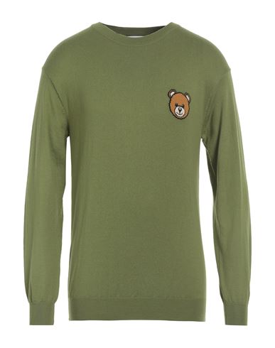 Shop Moschino Man Sweater Military Green Size 42 Virgin Wool, Polyamide, Elastane