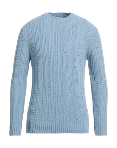 Grey Daniele Alessandrini Man Sweater Pastel Blue Size 42 Wool, Polyamide
