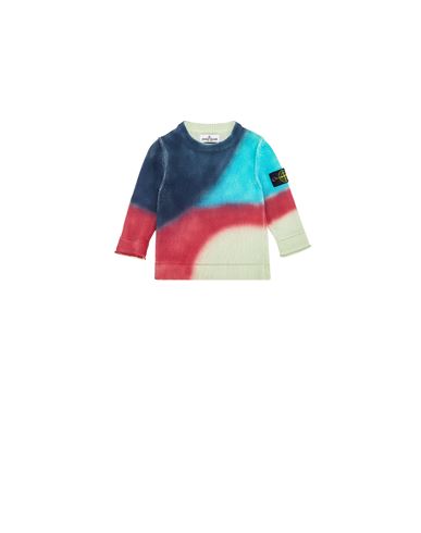 STONE ISLAND BABY 515A6 TWISTED RAW COTTON WITH LINEN_ AIRBRUSH ON GARMENT DYE Sweater Man Turquoise CAD 389