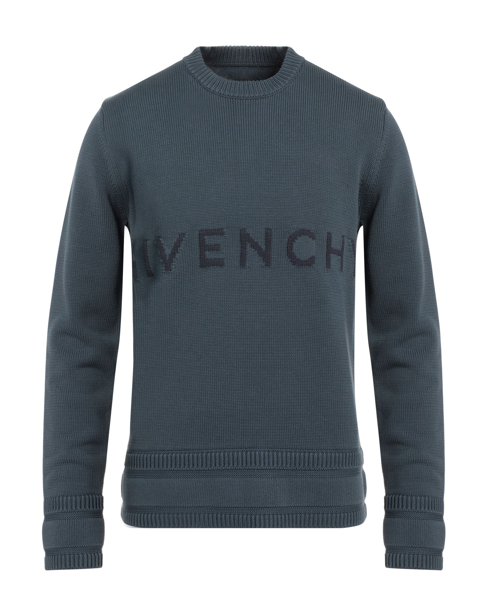 Givenchy Intarsia Logo Cotton Sweater In Blue
