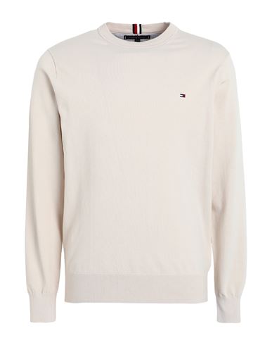 Tommy Hilfiger Man Sweater Beige Size L Cotton, Polyester