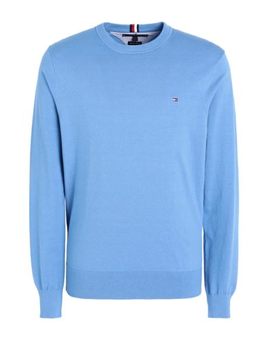 Tommy Hilfiger Man Sweater Light Blue Size Xl Cotton, Polyester