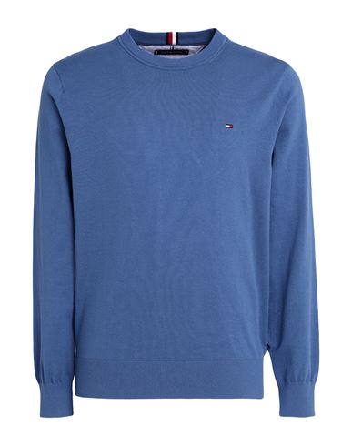 Tommy Hilfiger Man Sweater Pastel Blue Size L Cotton, Polyester