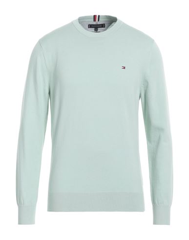 Tommy Hilfiger Man Sweater Light Green Size Xl Cotton, Polyester