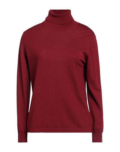 Tsd12 Woman Turtleneck Burgundy Size L Merino Wool, Acrylic In Red