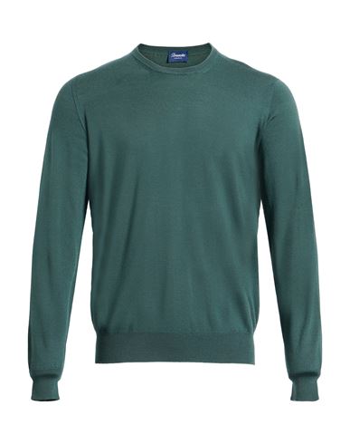 Drumohr Man Sweater Military Green Size 42 Super 140s Wool In Green