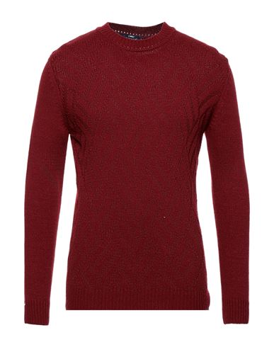 Man Sweater Burgundy Size XL Acrylic, Wool