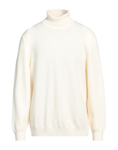 Gran Sasso Man Turtleneck Ivory Size 44 Virgin Wool In White