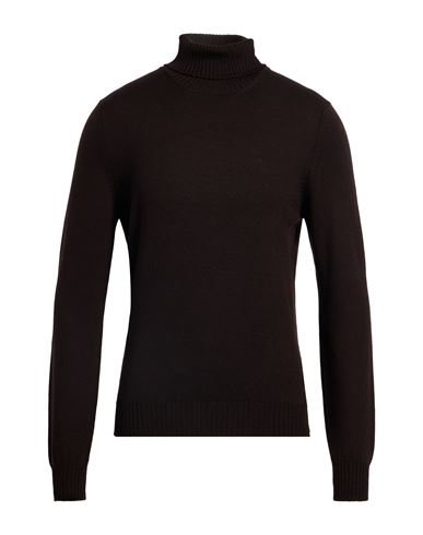 Gran Sasso Man Turtleneck Dark Brown Size 34 Virgin Wool In Brown