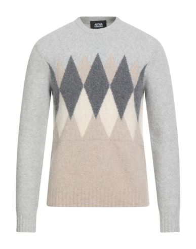 Alpha Studio Man Sweater Beige Size 42 Metallic Fiber, Polyamide, Cashmere, Elastane In Multi