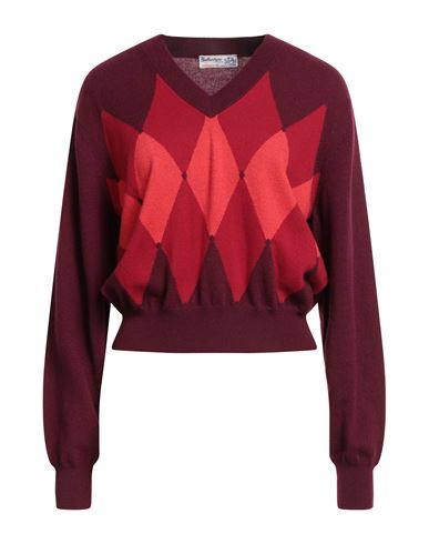 Ballantyne Woman Sweater Burgundy Size 4 Cashmere In Multi