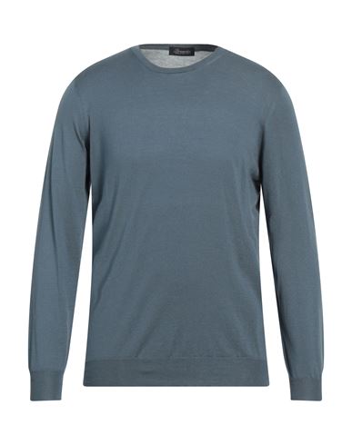 Drumohr Man Sweater Slate Blue Size 42 Cotton, Cashmere