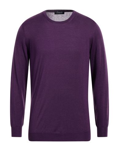 Drumohr Man Sweater Purple Size 44 Cotton, Cashmere