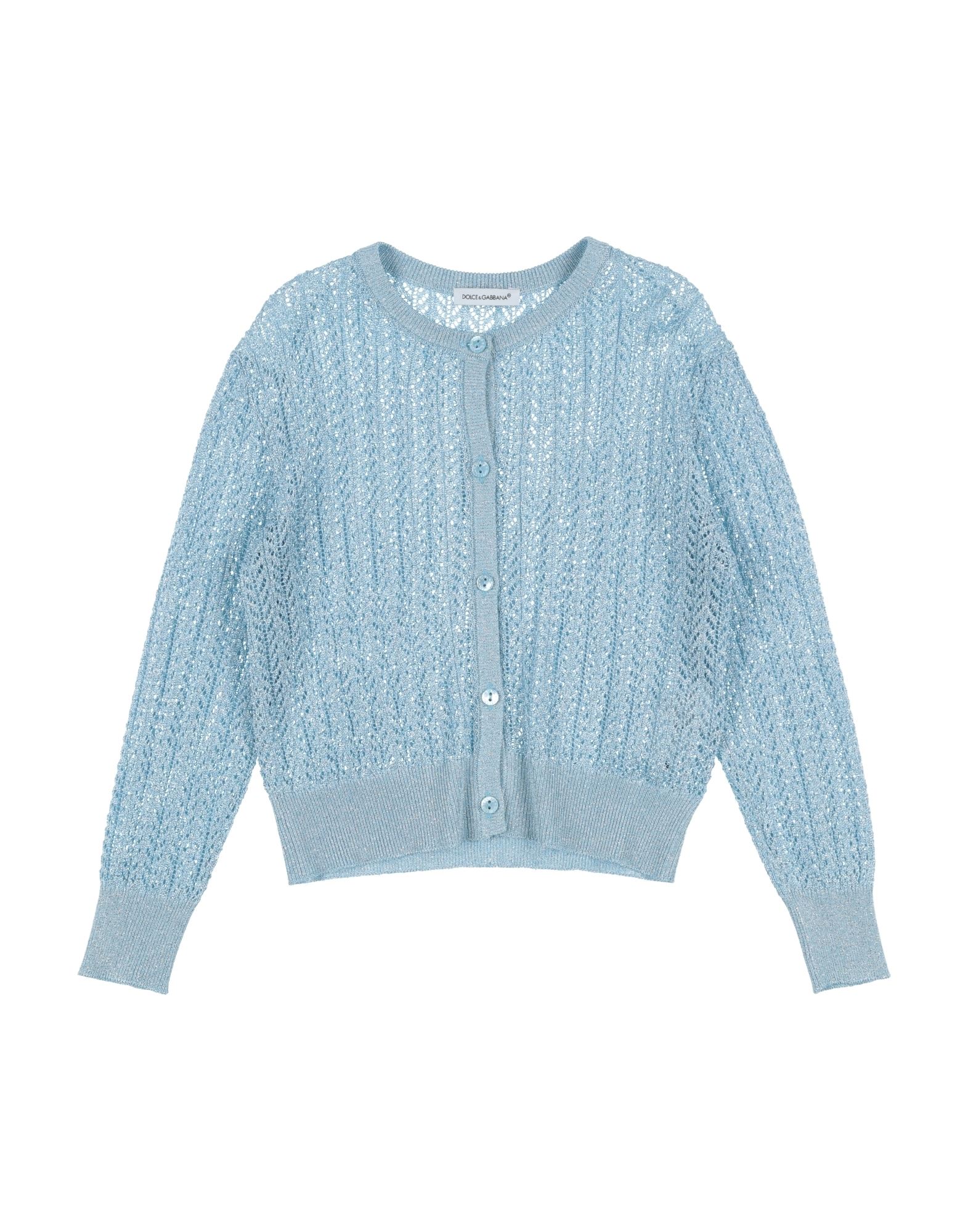 Dolce & Gabbana Kids'  Toddler Girl Cardigan Sky Blue Size 5 Viscose, Metallic Polyester