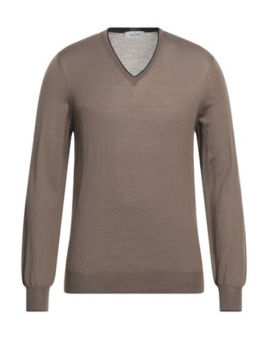 Shop Gran Sasso Man Sweater Khaki Size 40 Virgin Wool, Polyester, Polyurethane In Beige