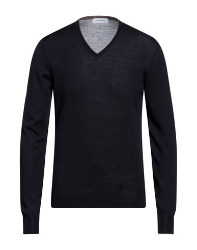 Shop Gran Sasso Man Sweater Midnight Blue Size 38 Virgin Wool, Polyester, Polyurethane